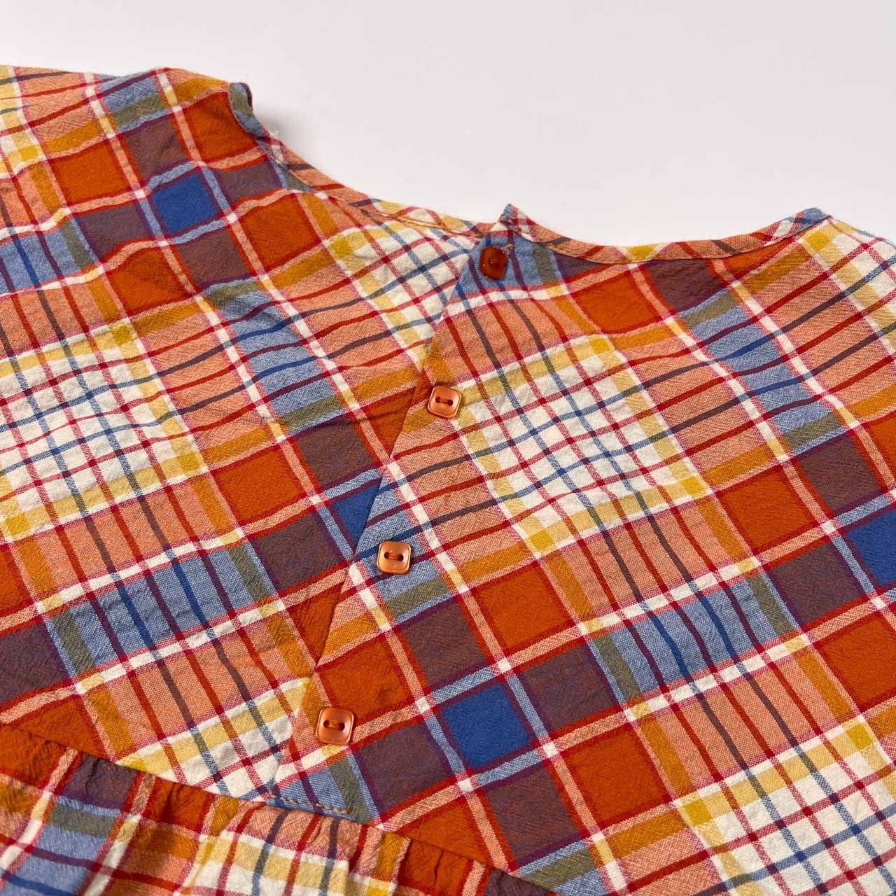 Jocomomola ホコモモラ チェック柄 半袖 チュニック シャツ ショート丈 サイズ 40 /レディース/マルチ