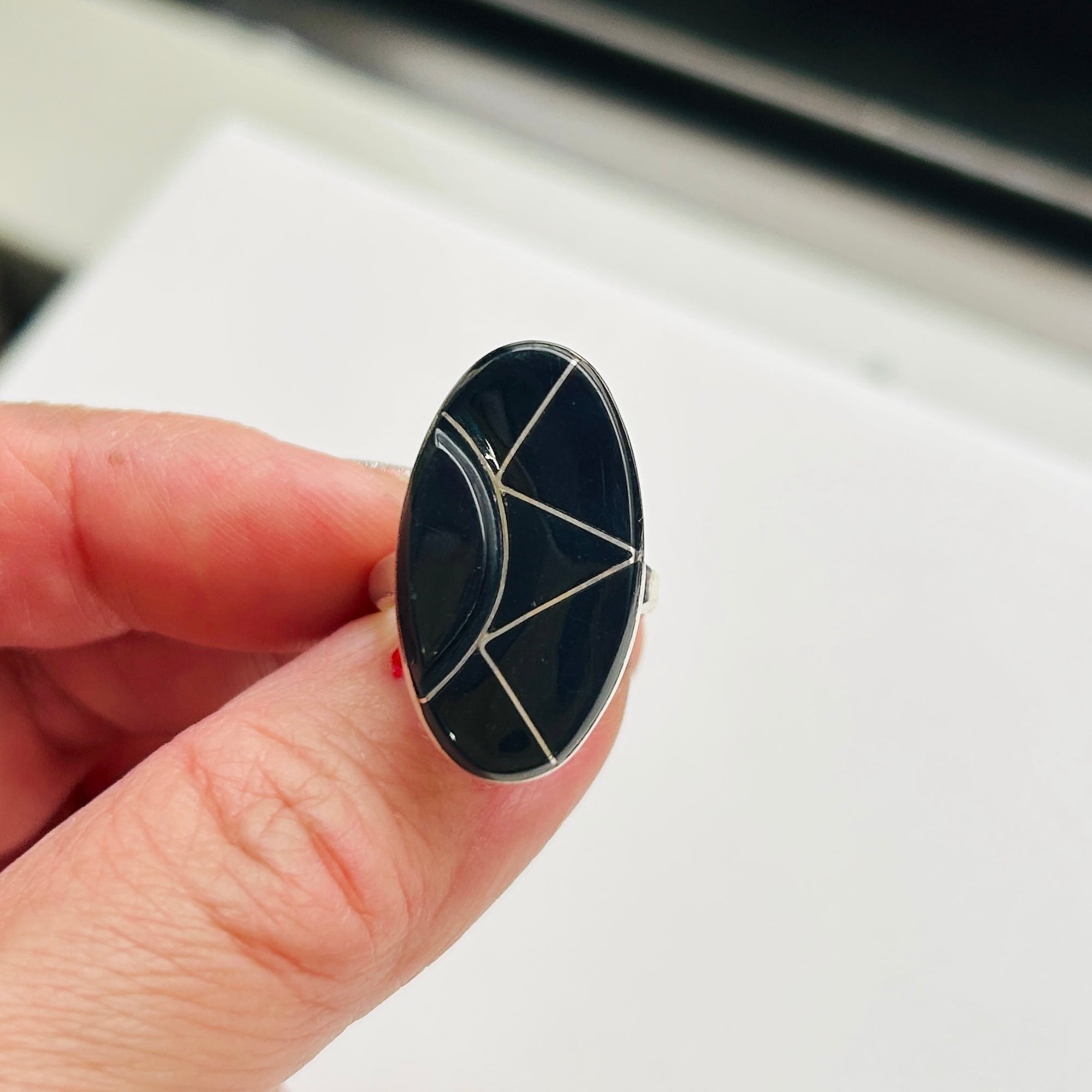 ZUNI Onyx シルバーリング（10号） | Milo Antiques & Vintage