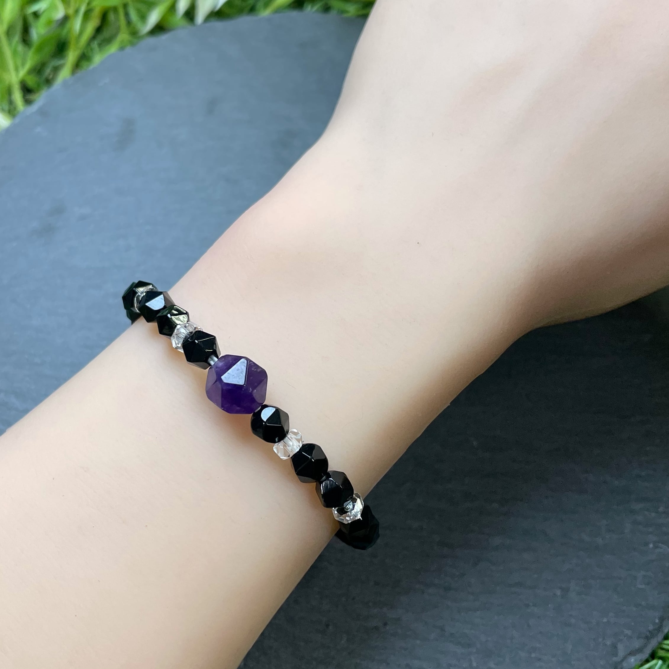 アメジスト ファセットカット ブレスレット