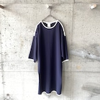 Max Mara Navy x white trim dress