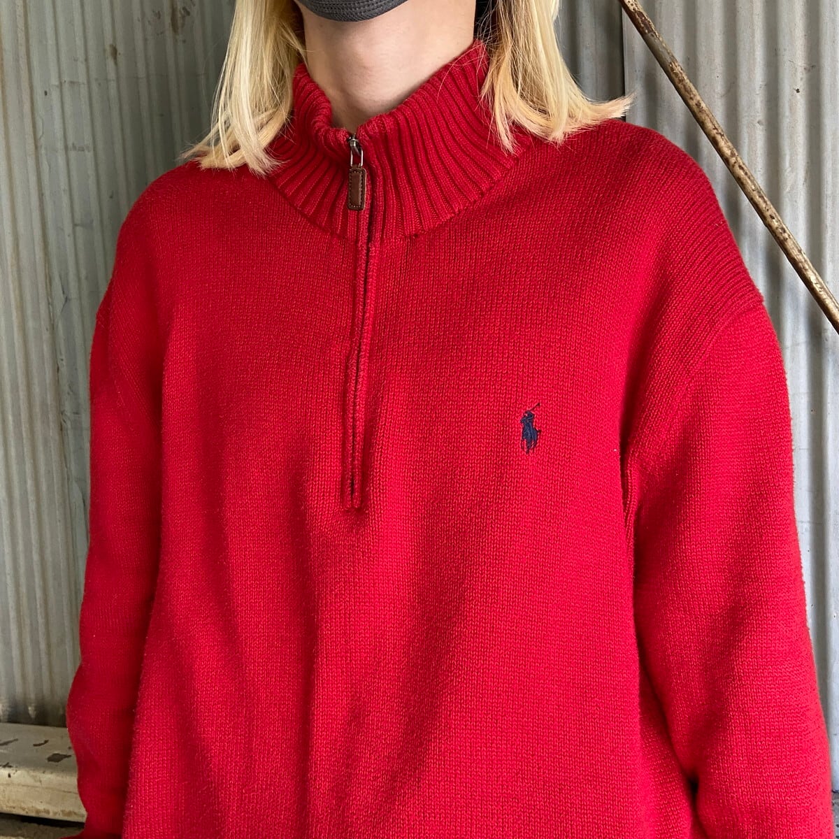 Polo by Ralph Lauren ハーフジップ コットンニットセーター メンズXL 
