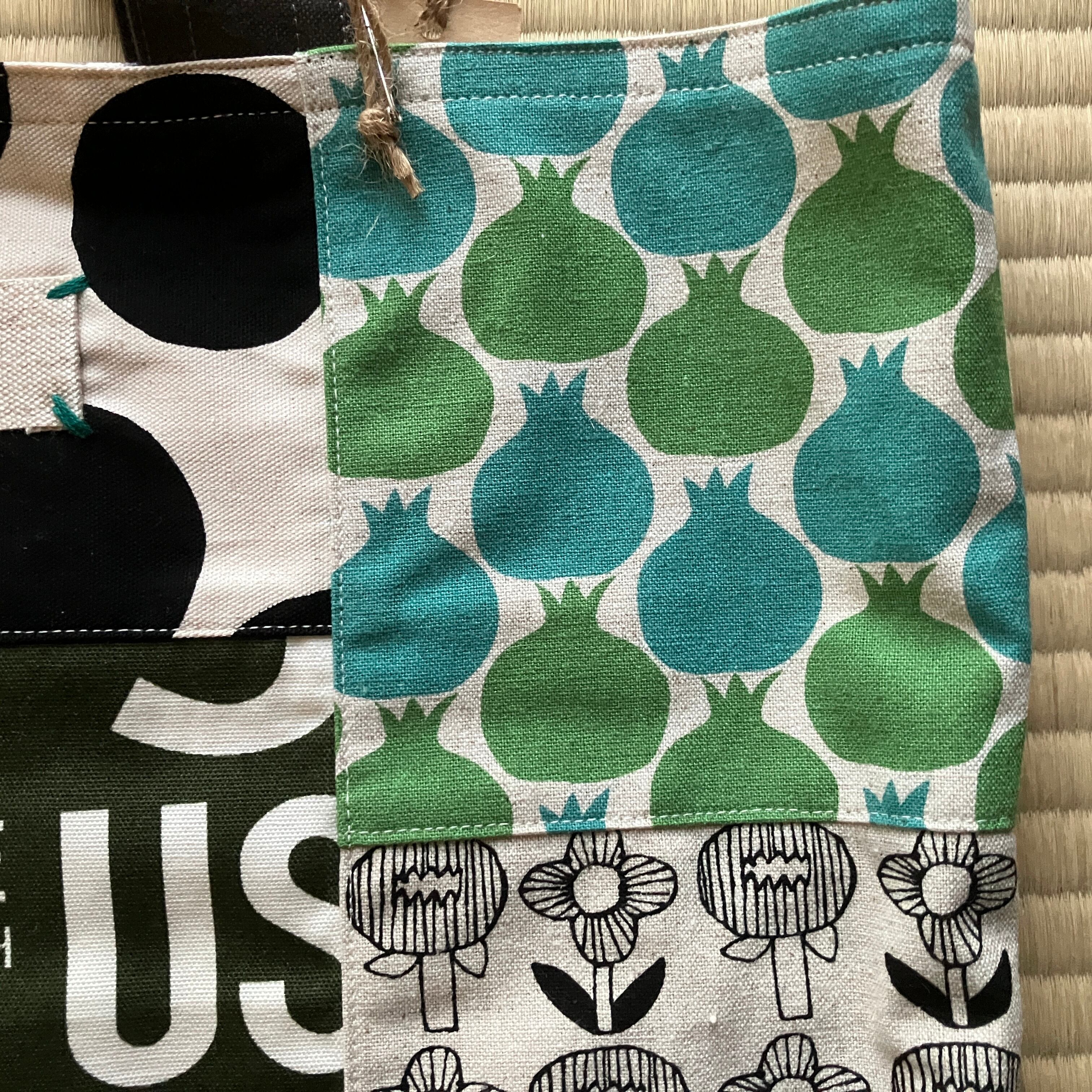 「風見鶏の見える街。」トートバッグ パッチワーク ハンドメイド 風見鶏の見える街。」トートバッグ パッチワーク ハンドメイド