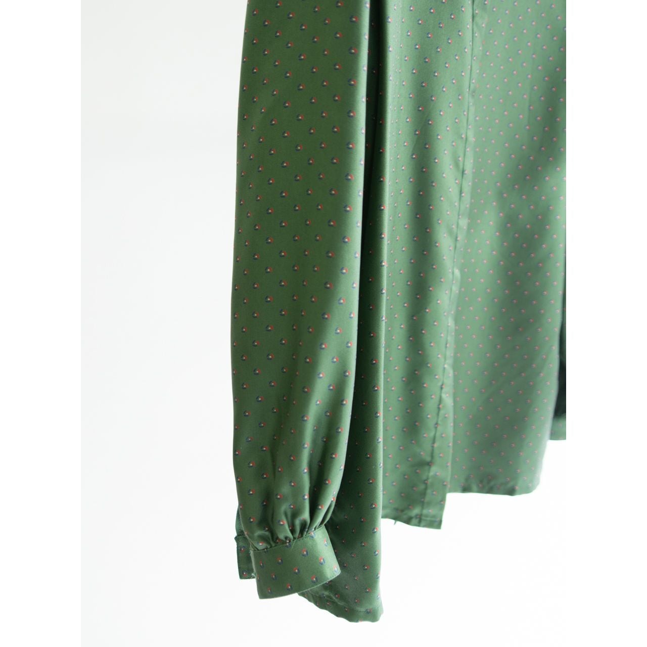 【LANVIN】Made in France 100% Silk Frill Blouse（ランバン フランス製 シルクフリルブラウス 長袖シャツ）