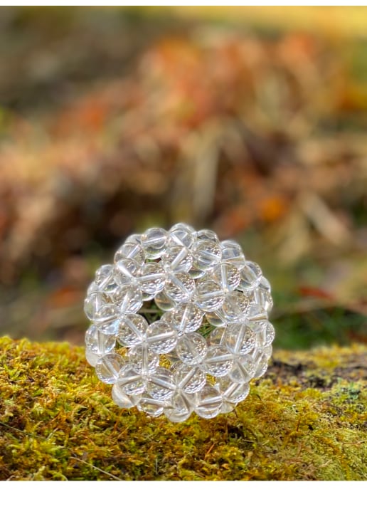 神聖幾何学フラーレン グリーンアベンチュリン×水晶 神聖幾何学フラーレン