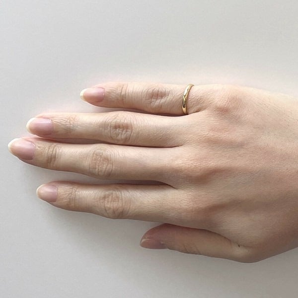 18金指輪】甲丸リング7号 K18刻印あり シンプル細身デザイン | meilstudio