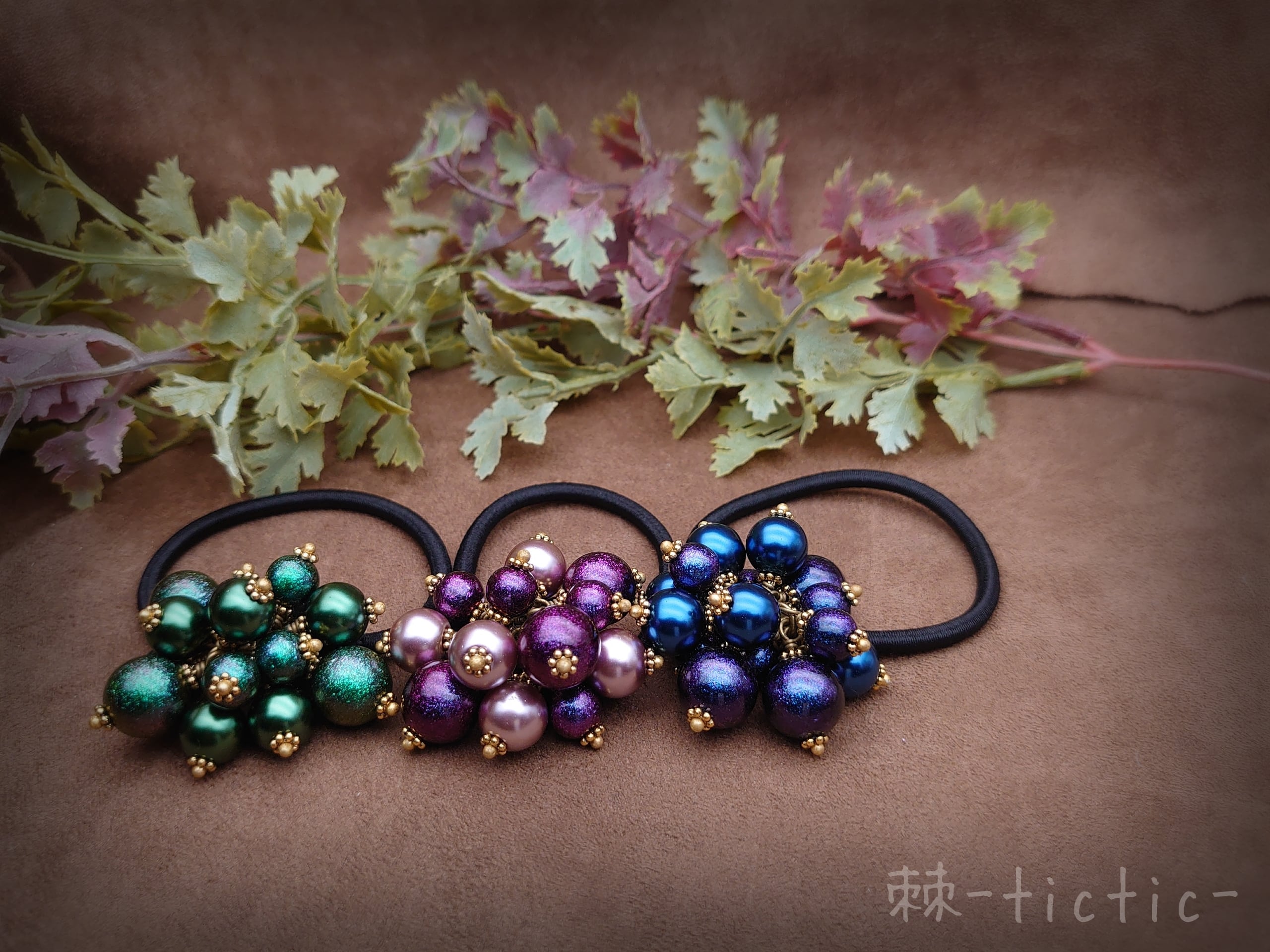 ジャラジャラヘアゴム  ナチュラルストーン ヘアゴム ジャラジャラヘアゴム ナチュラルストーン×とんぼ玉