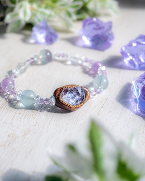 【レムリアの泉】アンダラクリスタル・バイオレットソブリンアメジスト×ウォルナット/B192-5