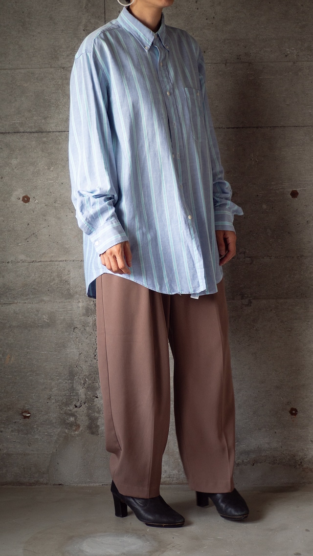 "CHAPS RALPH LAUREN" 1980s Oxford stripe BD shirt