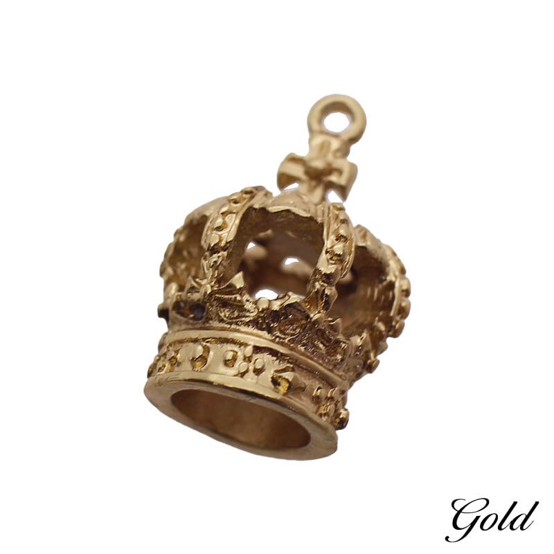 アクセサリー パーツ チャーム 王冠 立体 クラウン 10個 ハンドメイド