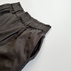 Cotton linen straight pants (black)