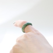 【16号】深緑～透明 翡翠くり抜き甲丸リング A貨翡翠 jd_rg2178