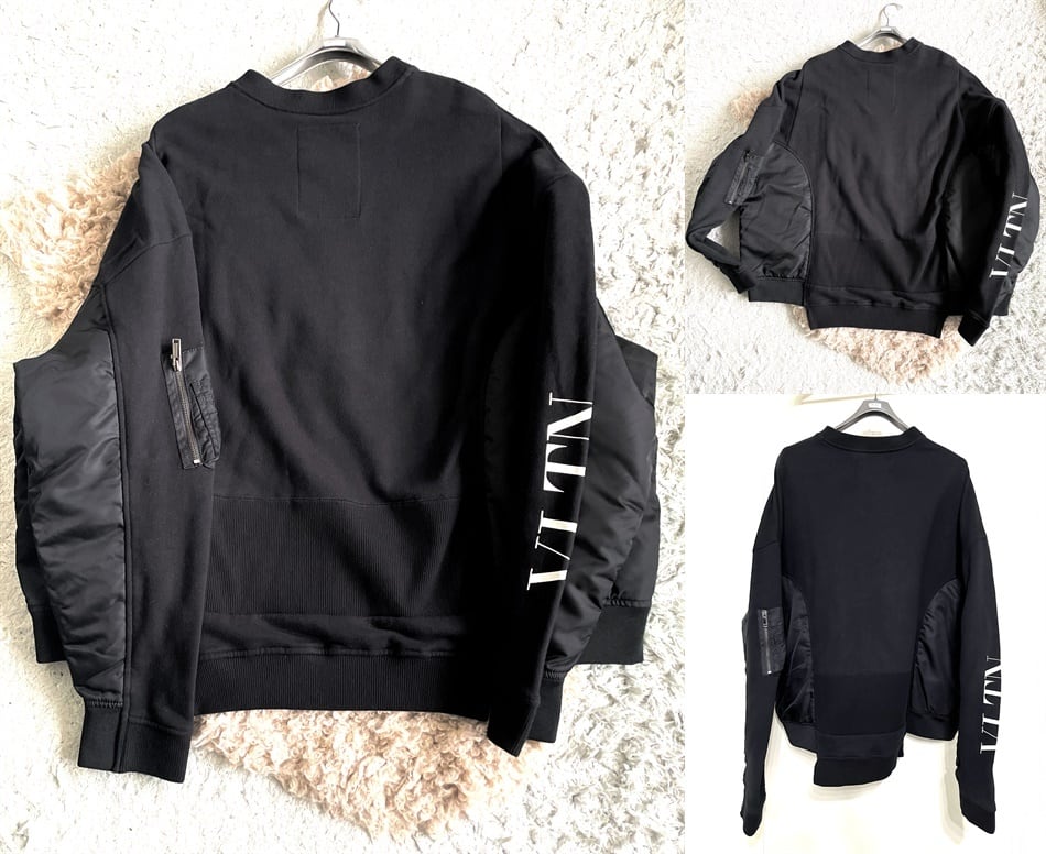 VALENTINO ヴァレンティノ VLTN クルーネック スウェット シャツ XL 黒