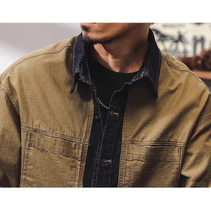 Contrast collar utility pocket shirt 1332