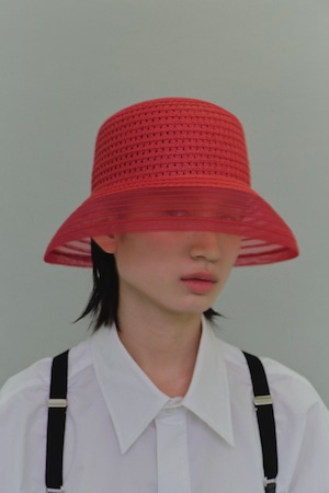 KISHIDAMIKI  braid cloche hat red