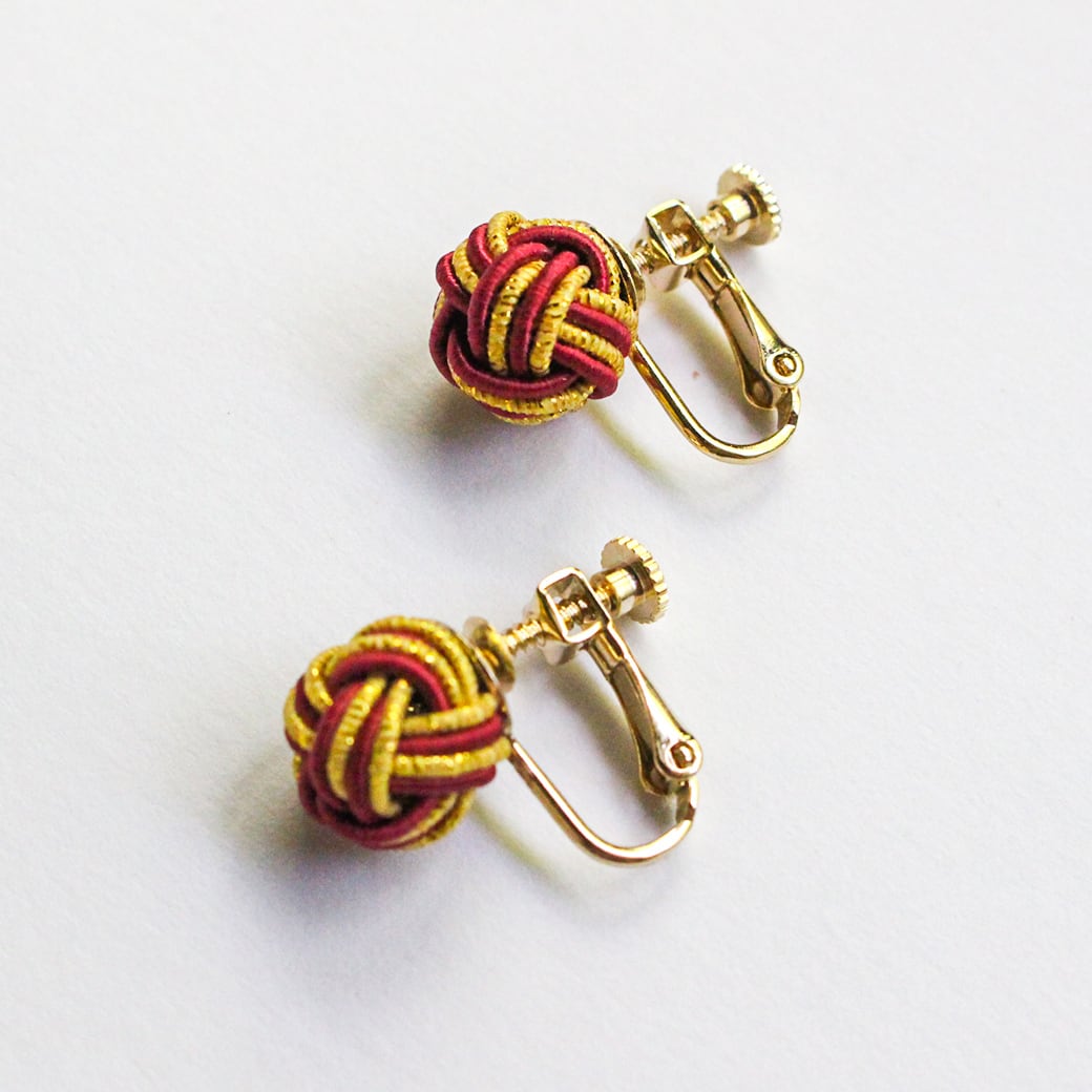 ギフトにおすすめ】水引あわじ玉ピアスorイヤリング＆ネックレスセット