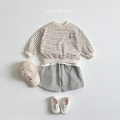 韓国子供服 / VIVID-I / 26Autumn / ストライプベア セットアップ / 女子服 / 秋服 *XS~JM*
