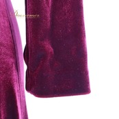 フラダンス 衣装 ワンピース ドレス メネフネプランテーション パープル系 MENEHUNE PLANTETION 日本製 ベロア 長袖 ワンカラー 無地 上品 光沢 高級感 きれい 華やか 鮮やか ワインレッド ハワイアン アロハ フラ ダンス レッスン