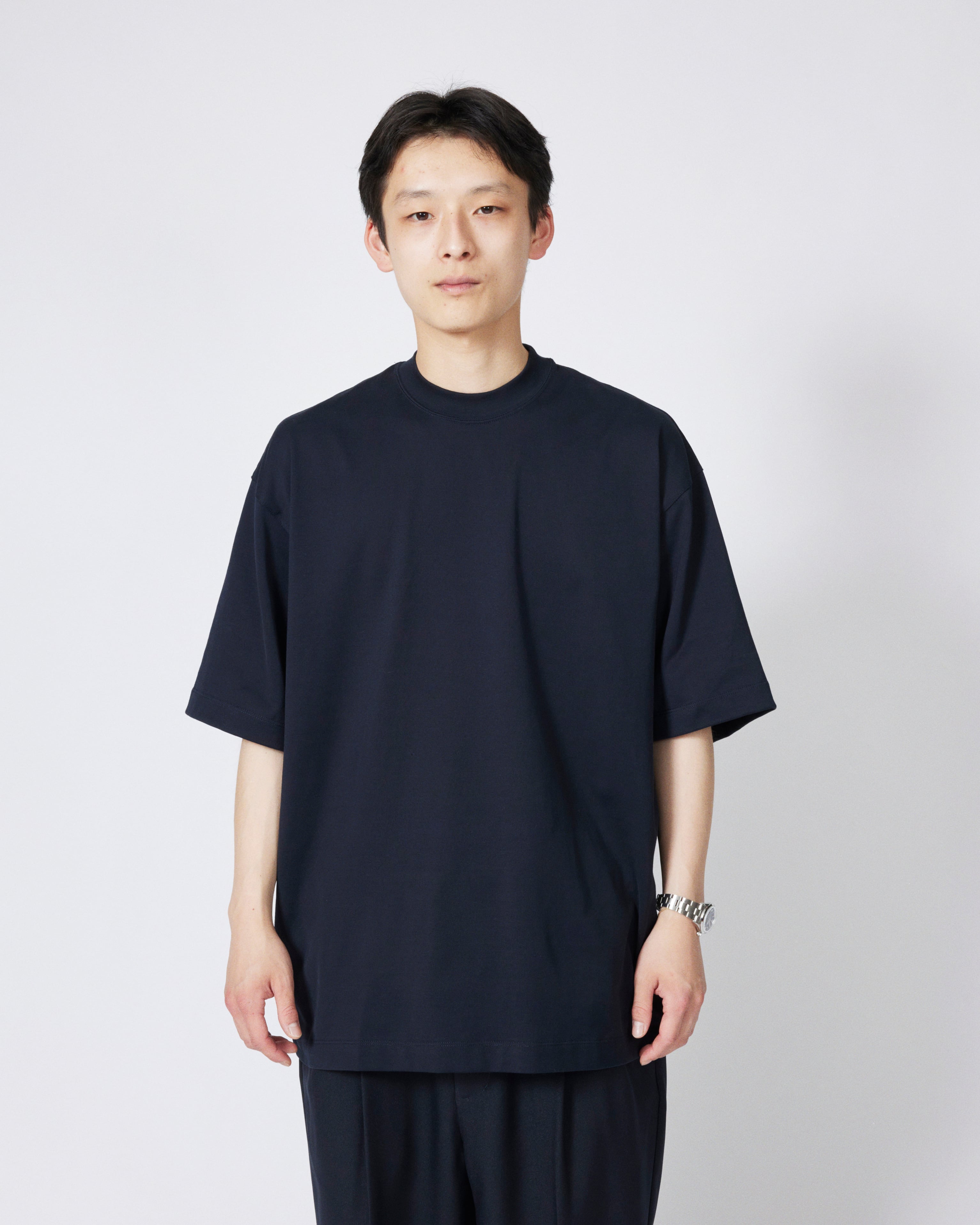 everyone luxury cotton short sleeve tee shirt (NAVY) | everyone