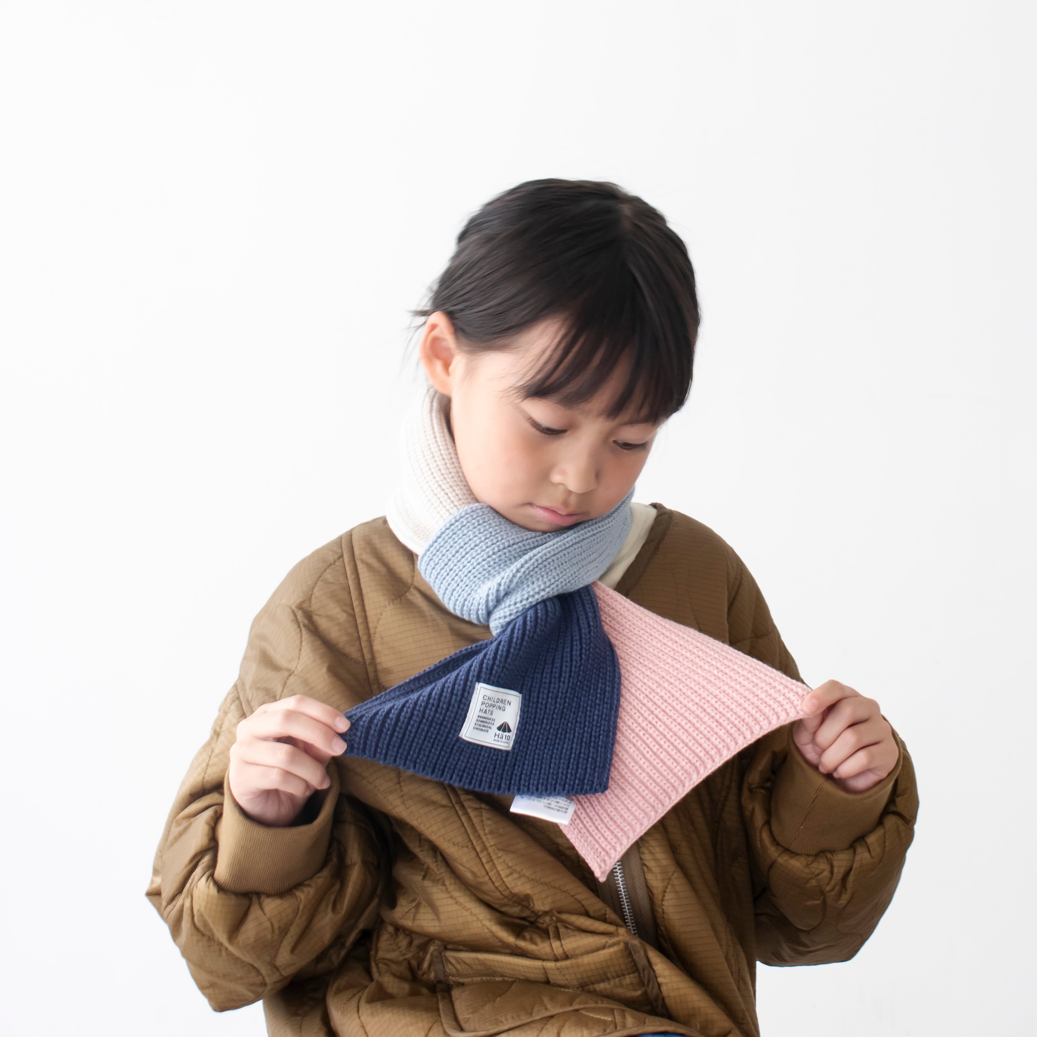 ニットマフラー【マルチネイビー】ブランド 子供 帽子 男の子 女の子