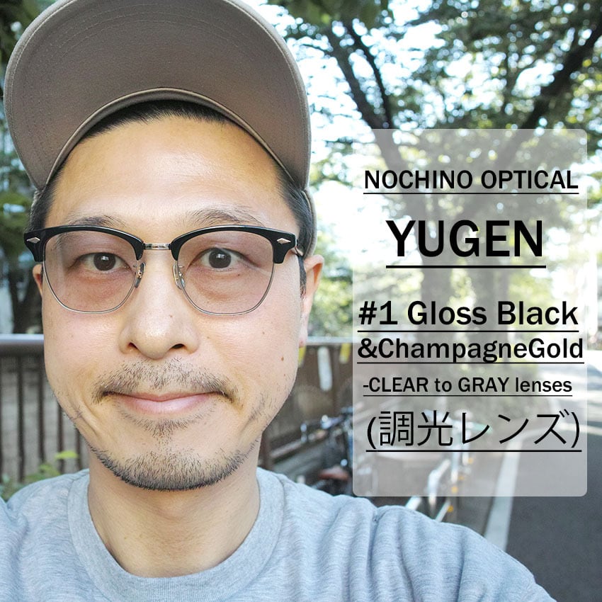 NOCHINO OPTICAL / YUGEN / #1 GLOSS BLACK & CHAMPAGNE GOLD - CLEAR