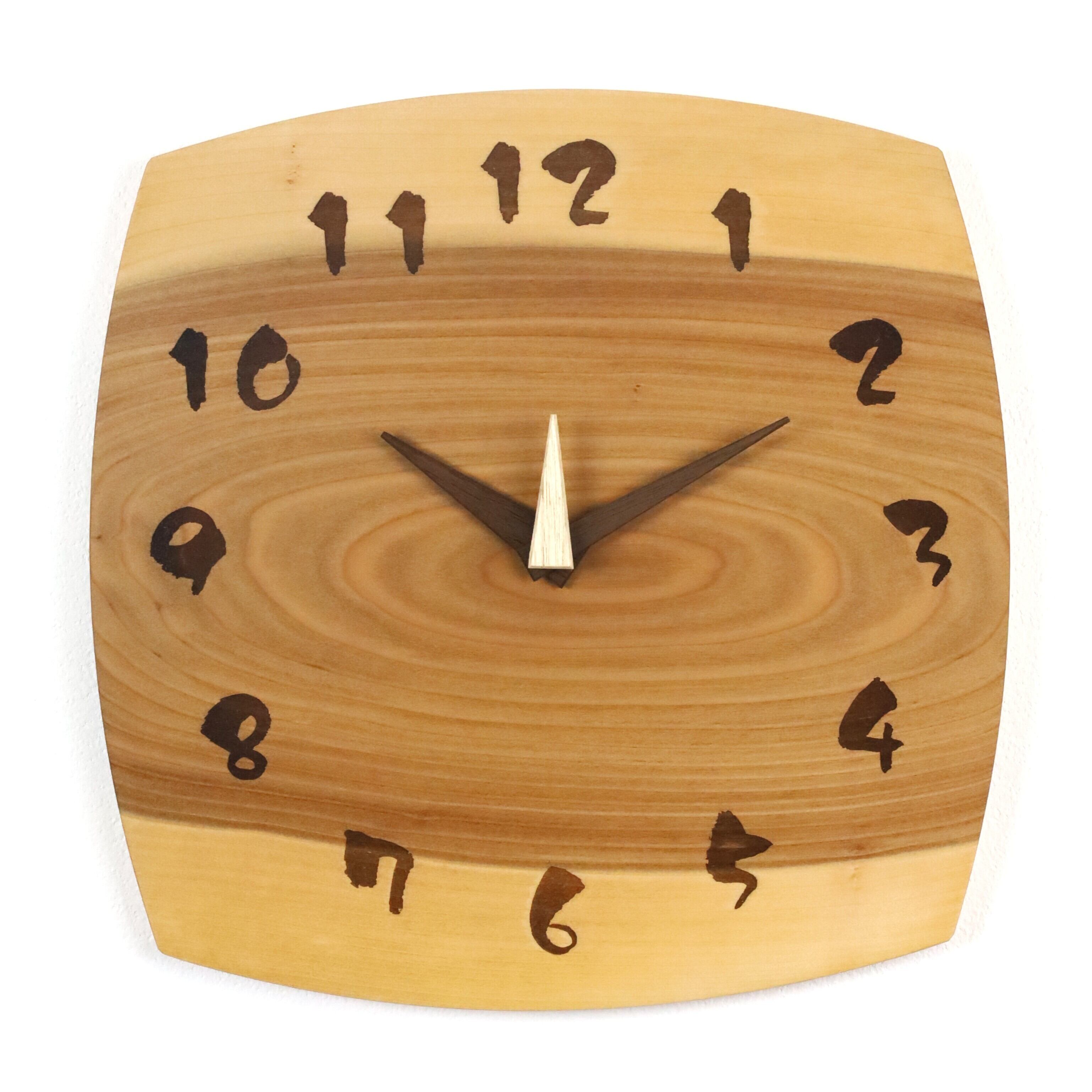 439 木の一枚板置き時計 栃 国産 一点物 SWING オリジナル 無垢 新築