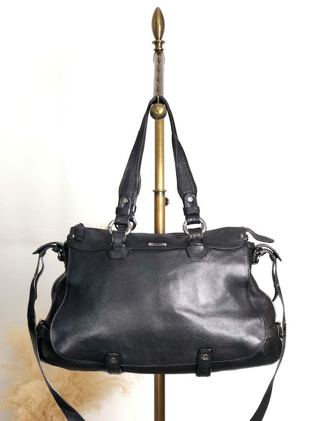 FENDI フェンディ ズッカ ショルダーバッグ ブラック PVCレザー 2way ミニボストン vintage ヴィンテージ オールド prhk66