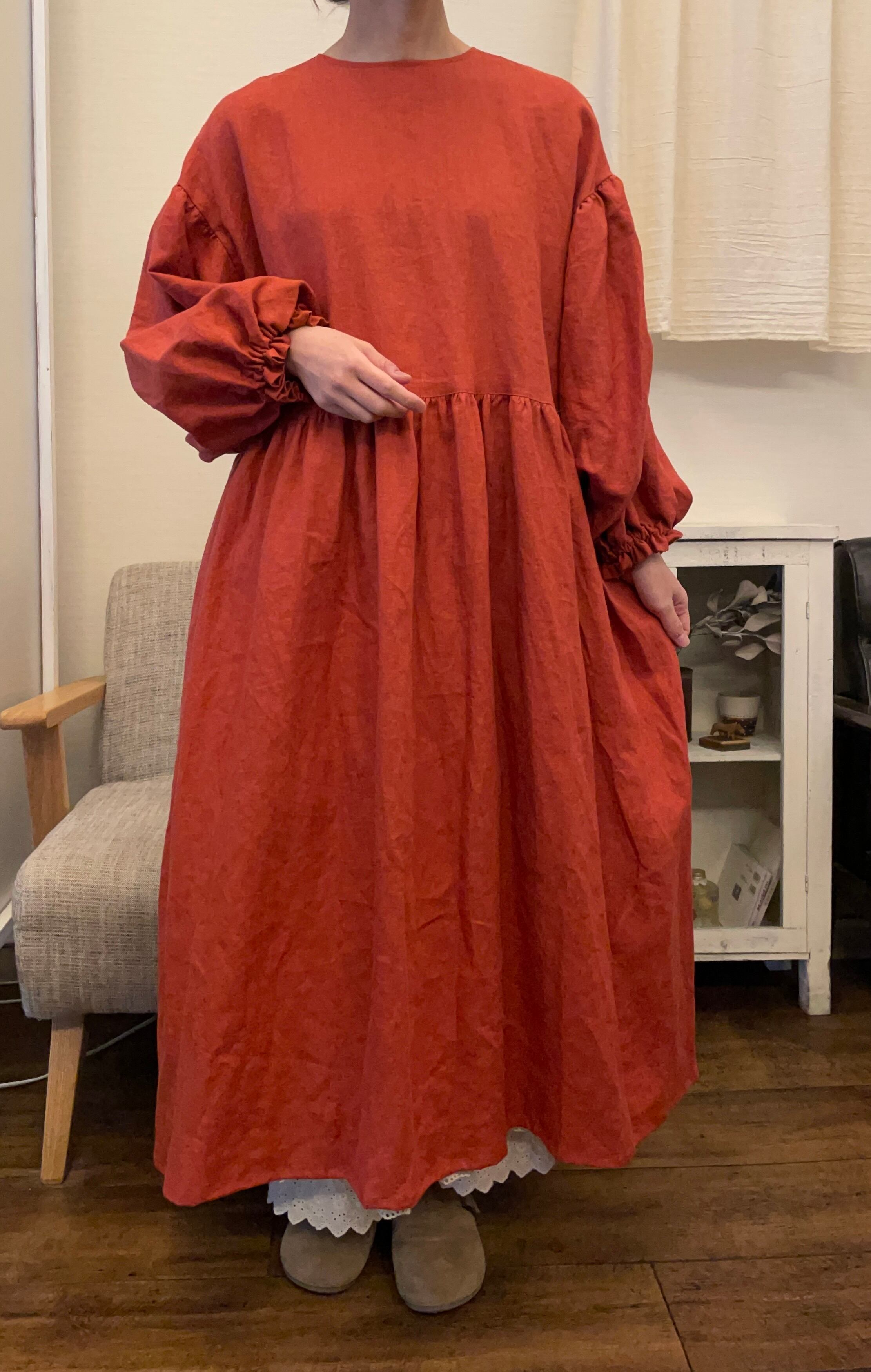 Pine Flower/2wayワンピース/レッド