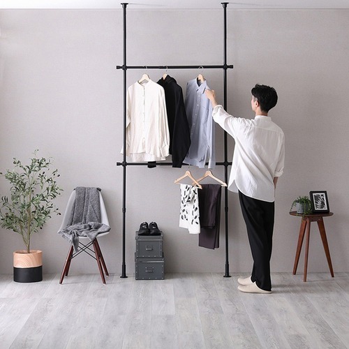 つっぱりハンガーラック　2段　幅120cm