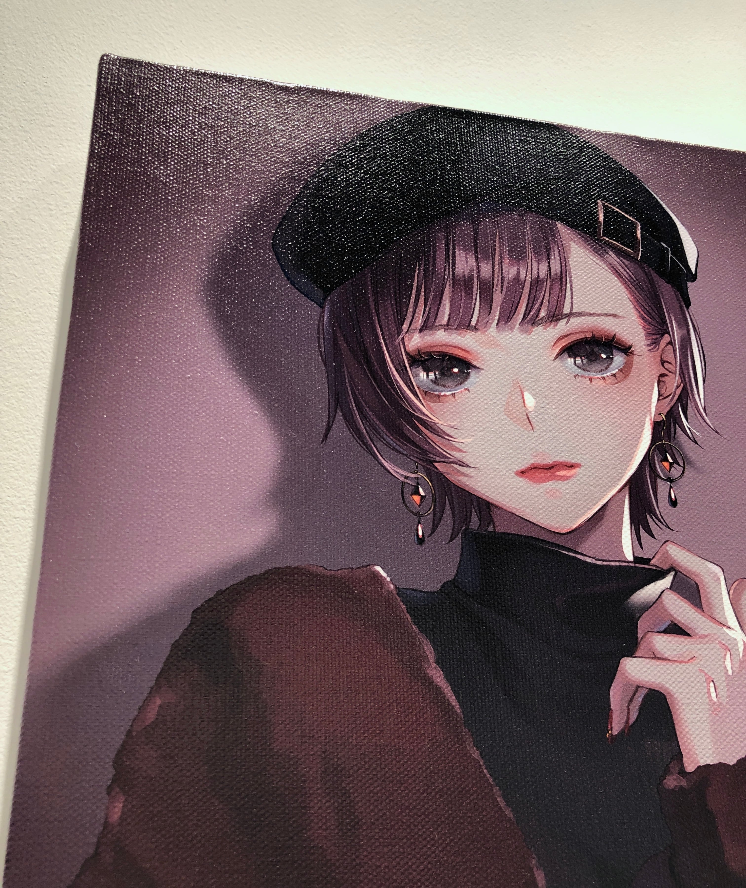 絵（原画） 煌めく秋の散歩道 P12 キャンバス アクリル画 秋色キャンバスプリントB