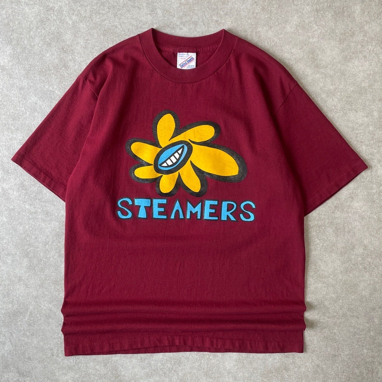 80s USA製 フラワーTシャツ ヴィンテージ 古着 アートTシャツ 霜降り