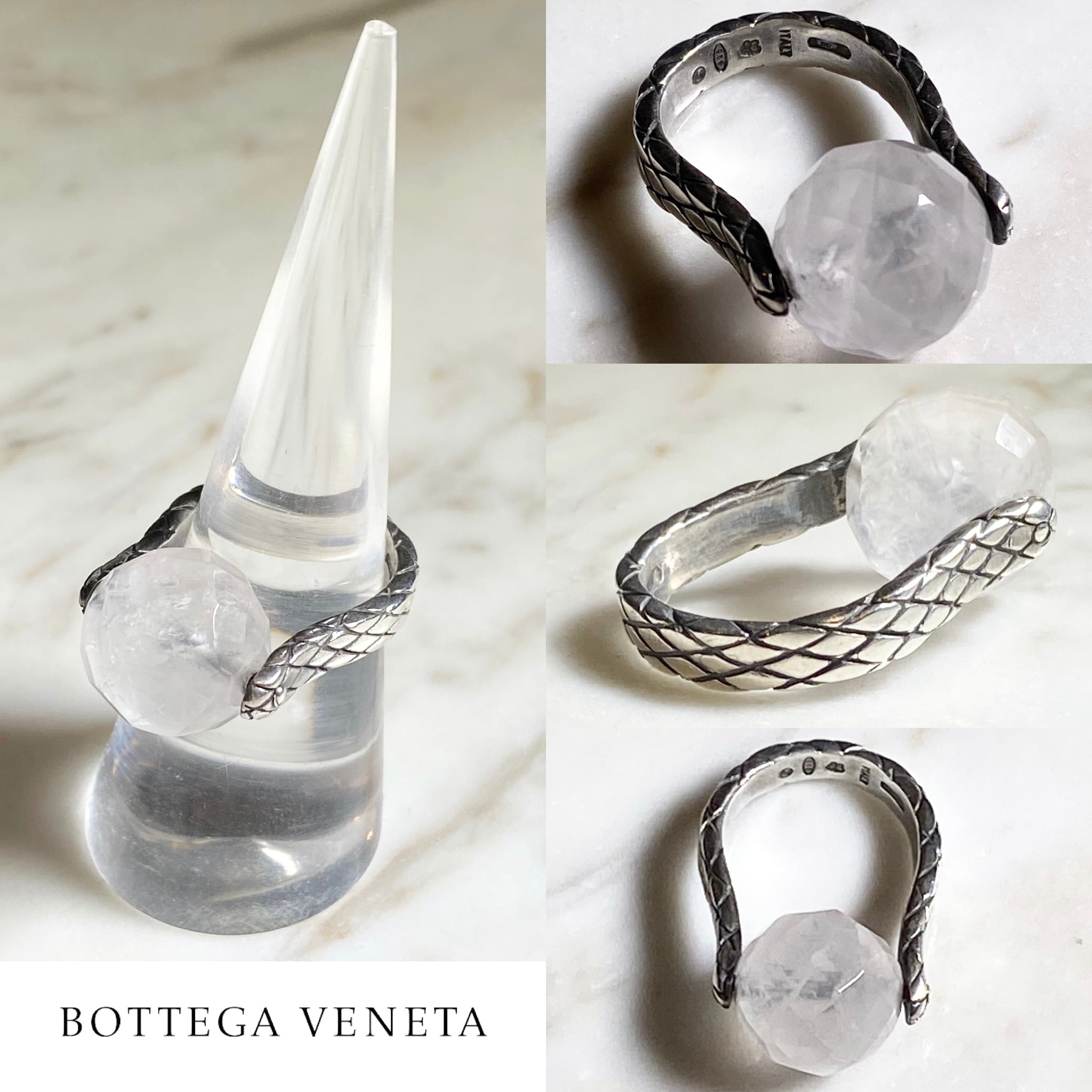 ボッテガ　ボールリング　シルバー BOTTEGA VENETA silver intrecciato ball ring | NOIR ONLINE