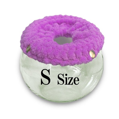 【Sサイズ】パープル　デグー　砂浴び容器　飛び散り防止　ブラッシング効果  degu's glass ball for dust bath [S size] fluffy ring is [purple color] .