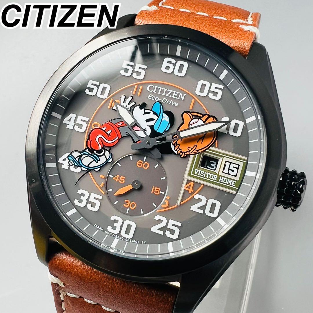 最大約19cm付属品【新品未使用】CITIZEN/エコドライブ/男性腕時計/ミッキー/ブラック