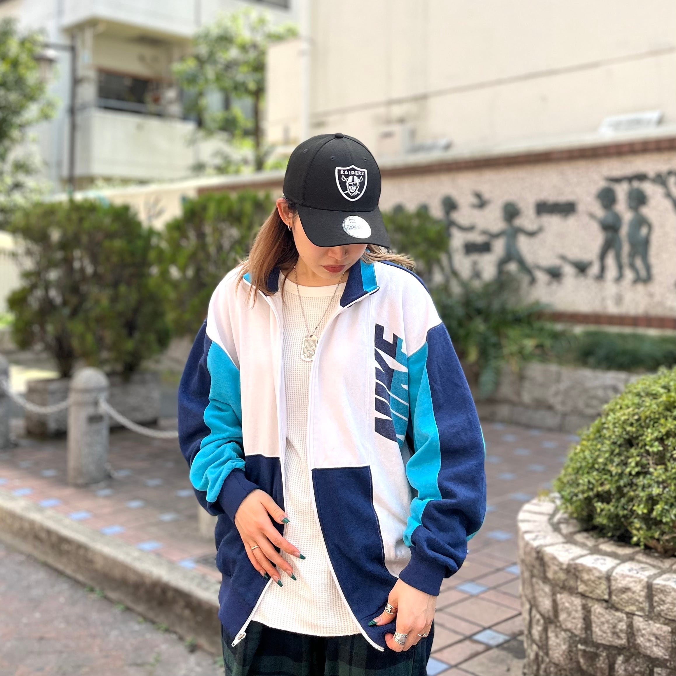 90年代 size : L【 NIKE 】ナイキ トラックジャケット ジャージ 青 白 ...