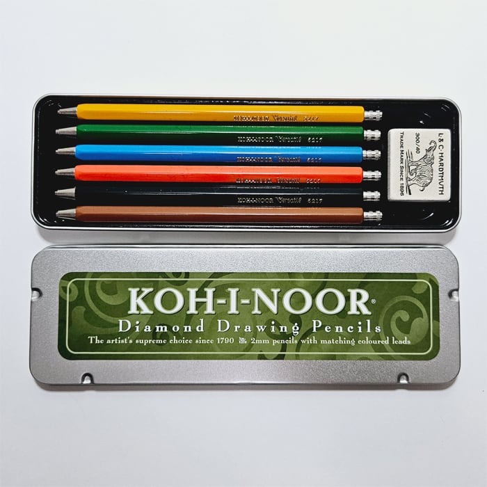 コヒノール KOH-I-NOOR ダイヤモンド ドローイングペンシル 2.0mm 6色