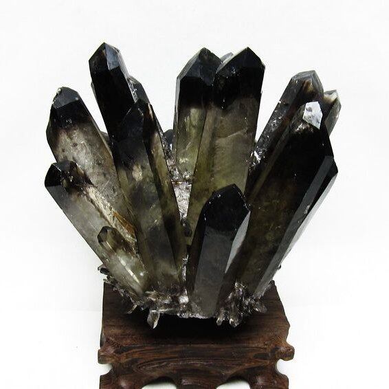 モリオン クラスター 黒水晶 原石 台座付属 一点物 182-8429