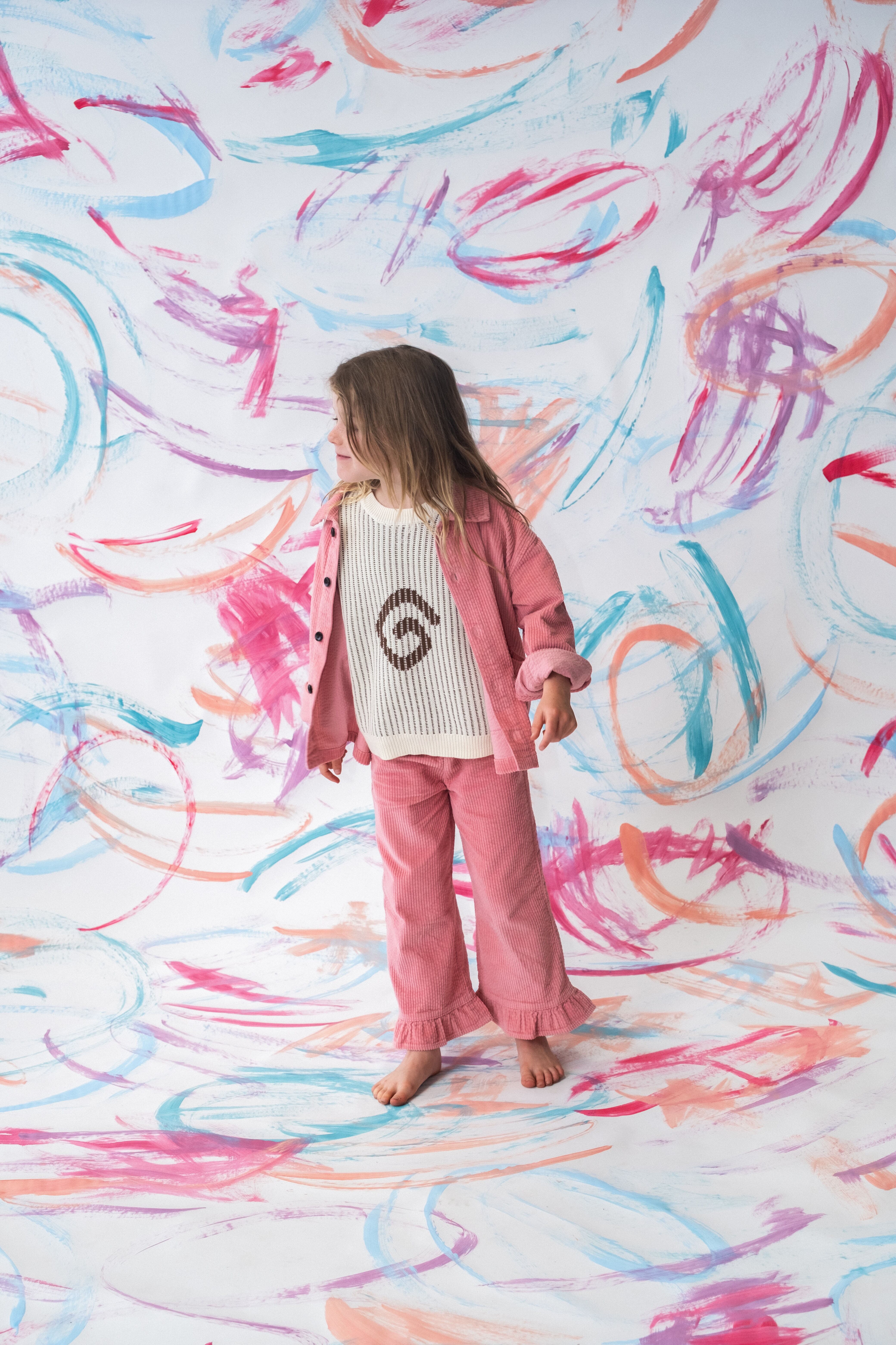 【即納/送料無料】Grown /Organic Cord Frill Pant - Sorbet