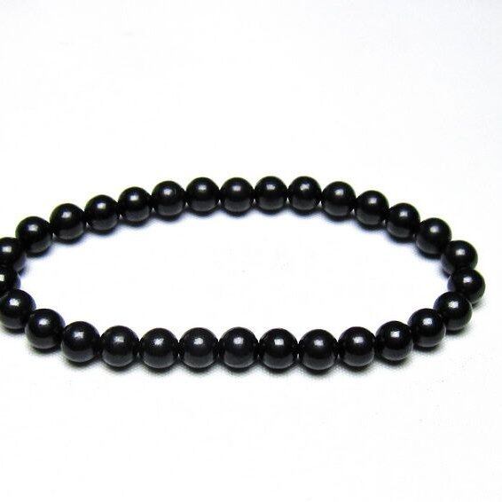 シュンガイト ブレスレット 6mm 一点物 メール便可 111-49656