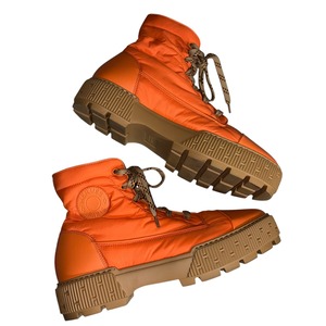 HERMES orange nylon × leather short boots “Fresh”