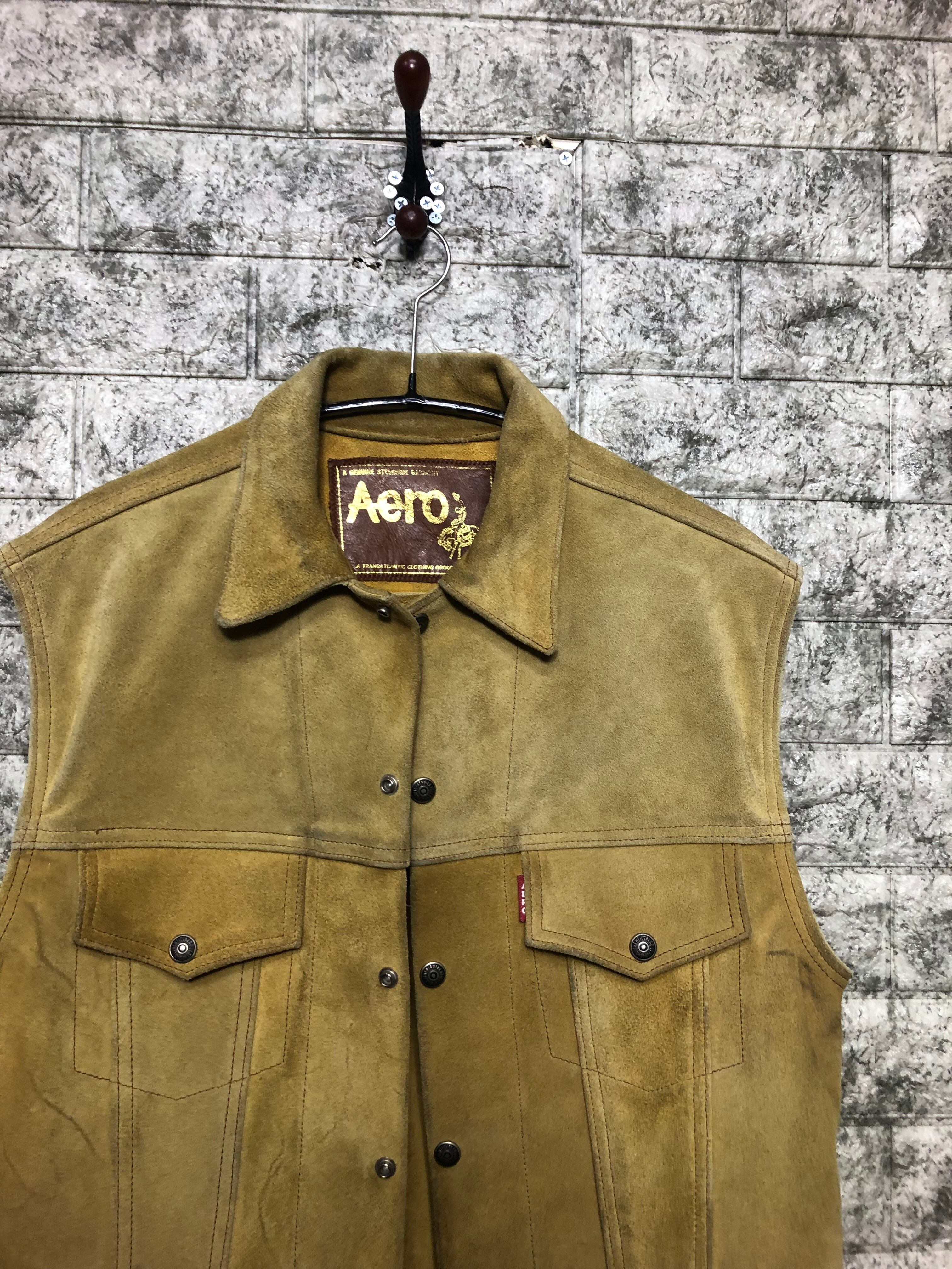 00s 英国 Aero Leather エアロレザー スウェード 3rd Gジャン ベスト 