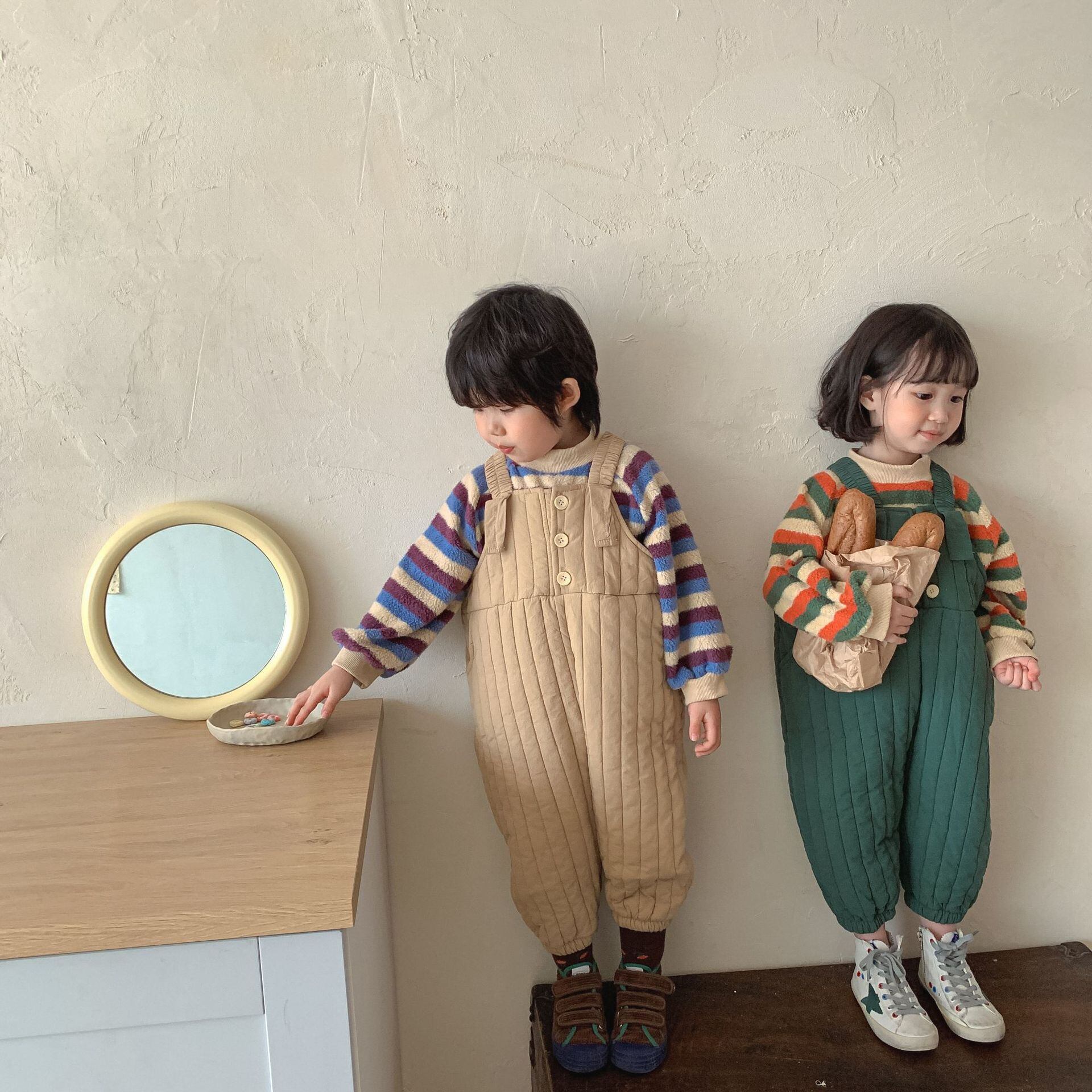 BABY&KID】超ウォームストライプキルティングサロペット 全2色 | 韓国 BABY&KID】超ウォームストライプキルティングサロペット 全2色 | 韓国