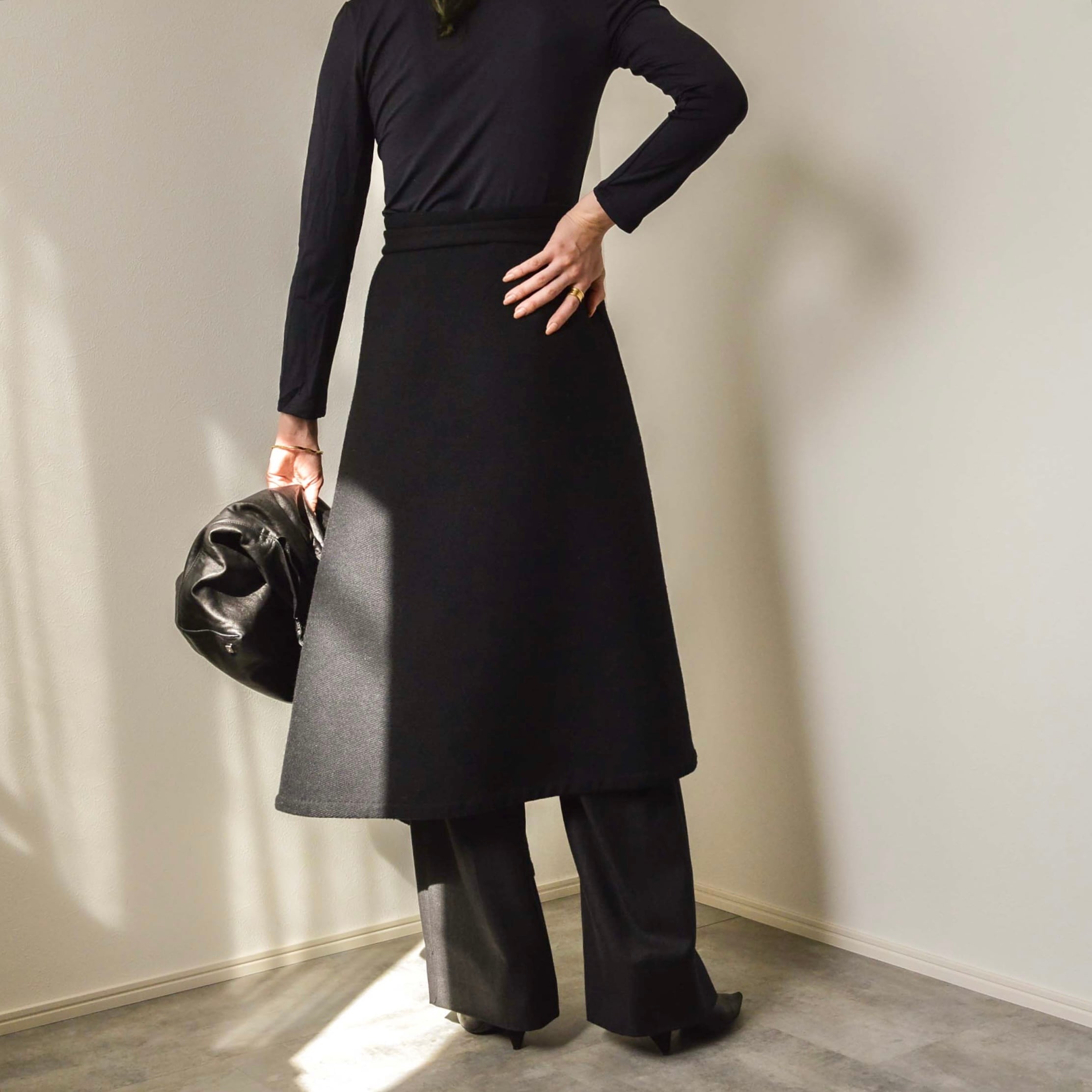 celine by Phoebe Philo asymmetry wrap skirt | pelican