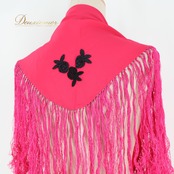 フラメンコ 衣装 シージョ ピキージョ ピンク系 ブラック系 ピンク 黒 トライアングル 三角形 フレコ 刺繍 レディース 濃いピンク 小物 装飾 舞台衣装
