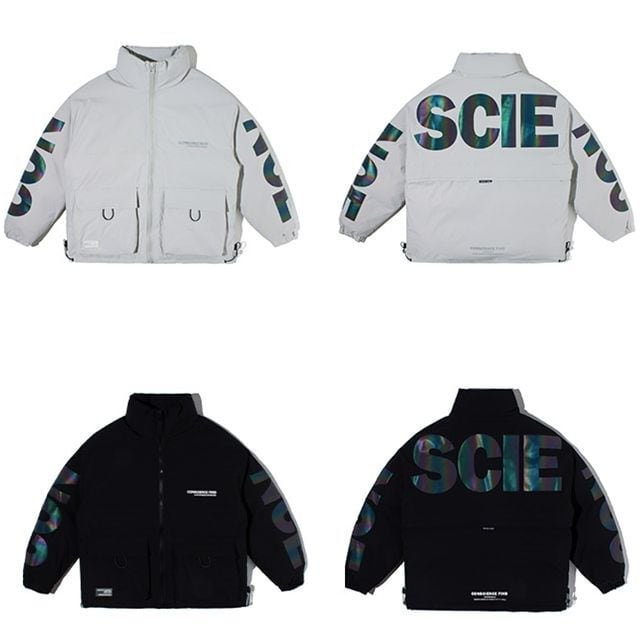 予約販売】ナイロンジャケット アウター ブルゾン バックプリント 反射