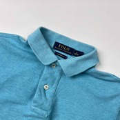 POLO RALPH LAUREN ラルフローレン CUSTOM FIT ワンポイント 鹿の子 半袖 ポロシャツ S(170/92A)/ブルー系 メンズ