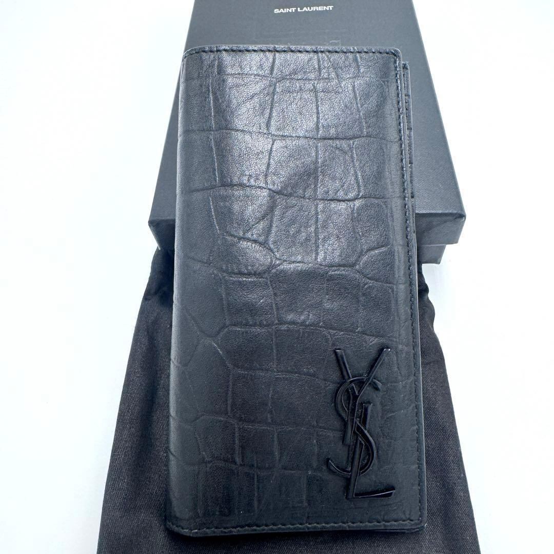 No.475 女性人気商品☆サンローラン カサンドラ 二つ折り財布 YSL ロゴ