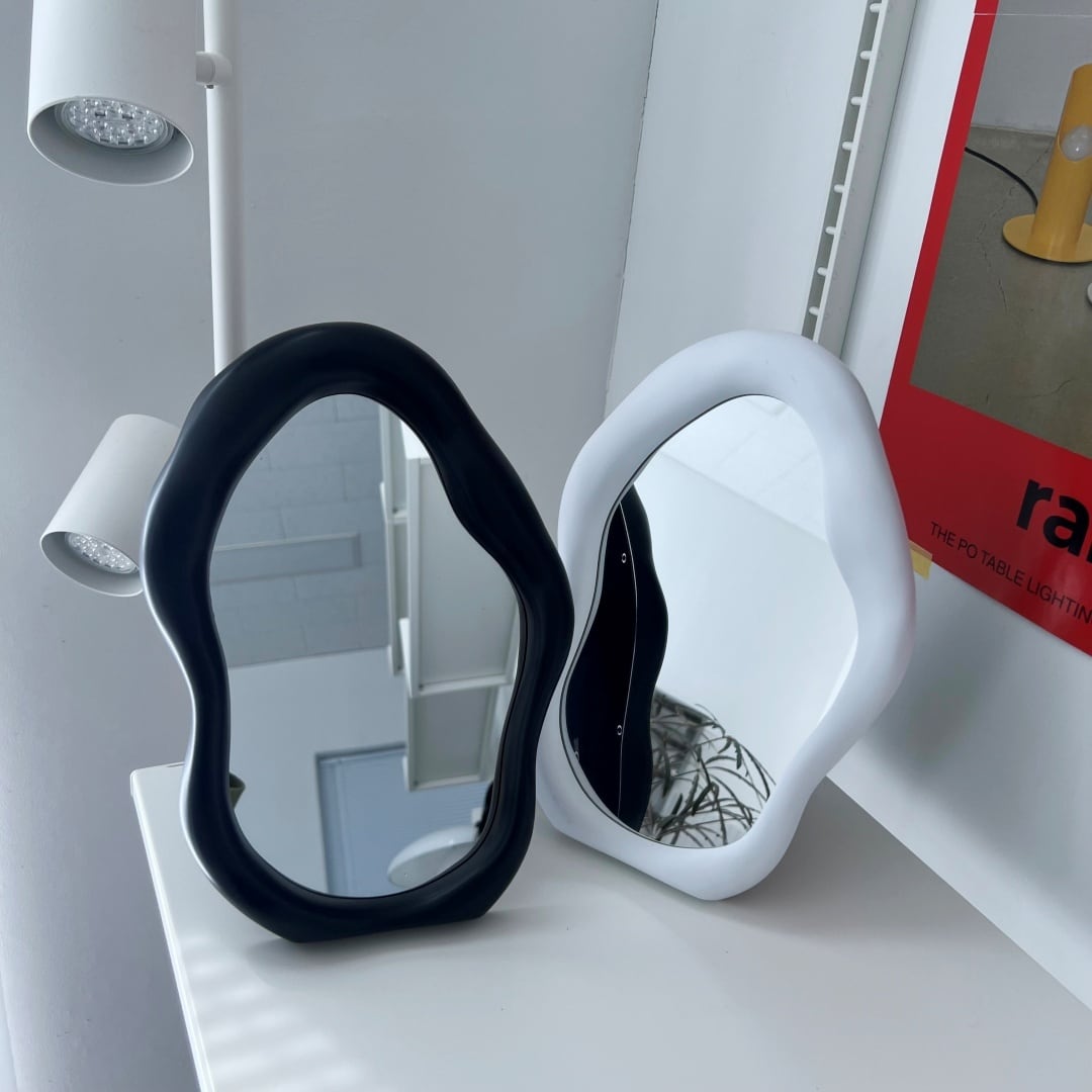 point mirror (wave) 4colors / ポイント ウェーブ ミラー スタンド