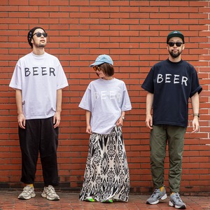 BEER 手書きロゴT グレー