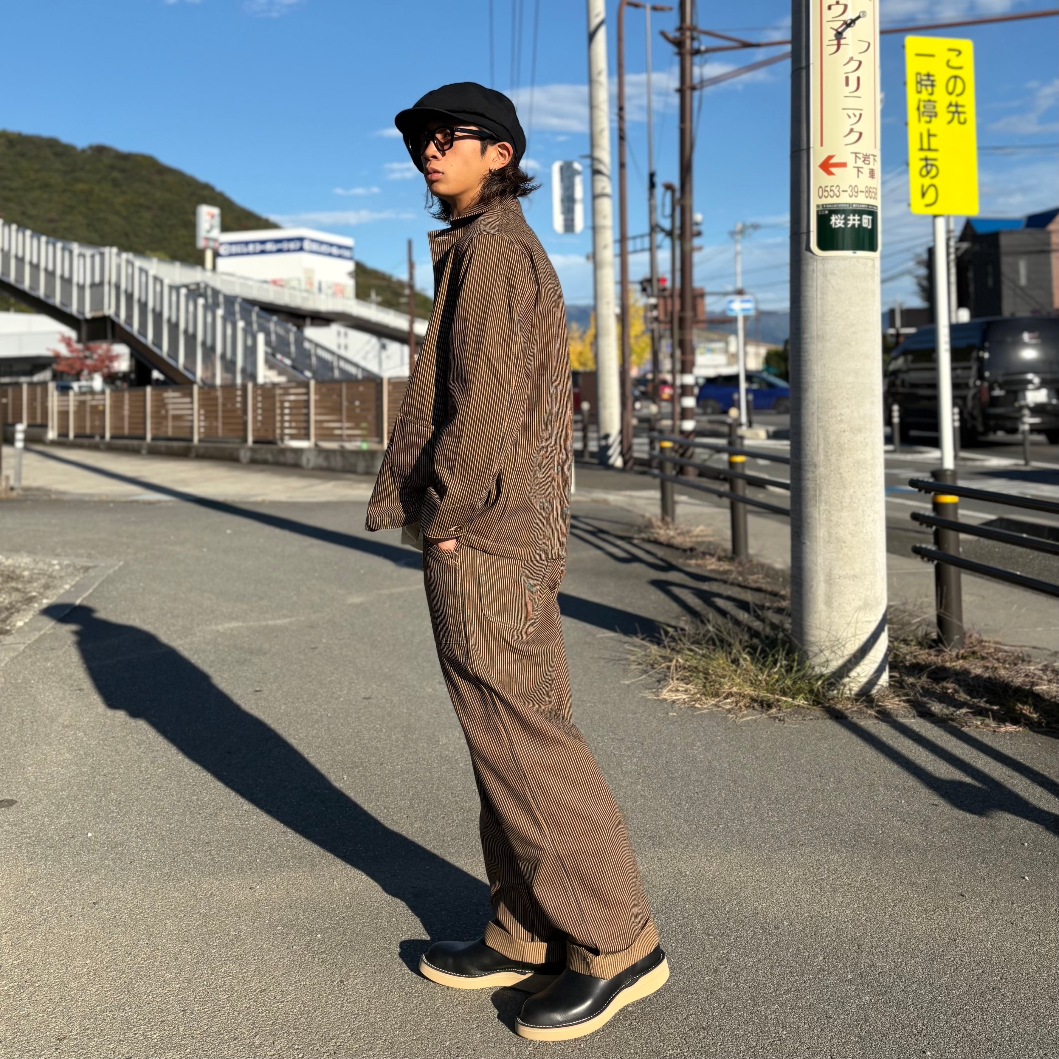 ワークジャケット ジャケット カバーオール メンズ ヒッコリー