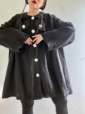1980s Vintage Linen Blouse Jacket